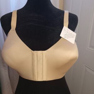 Lemorosy Women's Front Closure Bra (38C,Beige)